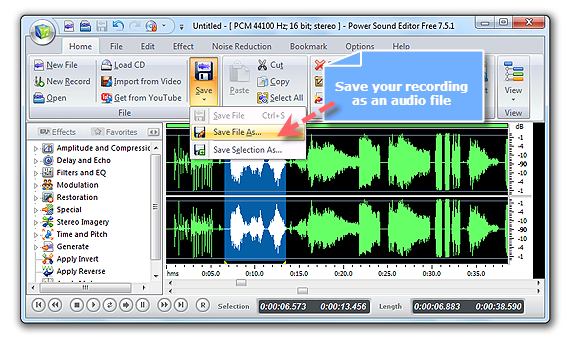 Save Recorded File Save Recorded File