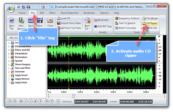 Activate Audio CD Ripper Window