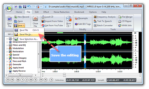 Save Text Speech to the Waveform Window
